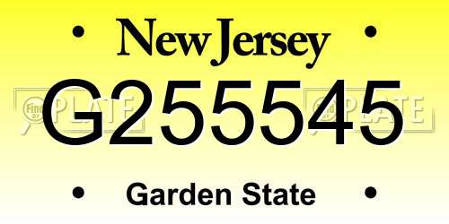 G255545 New Jersey License Plate