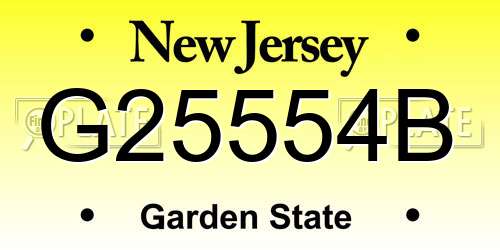 G25554B New Jersey License Plate