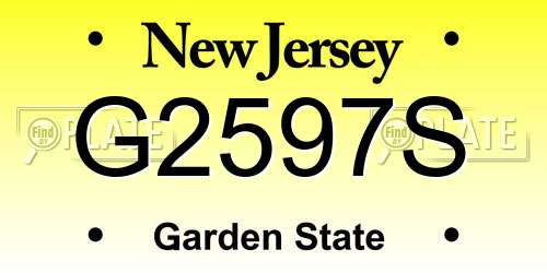 G2597S New Jersey License Plate