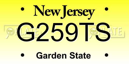 G259TS New Jersey License Plate