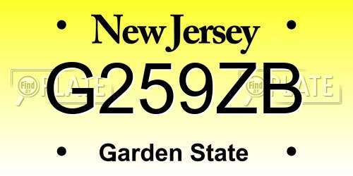 G259ZB New Jersey License Plate