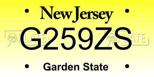 G259ZS New Jersey License Plate