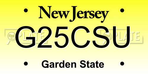 G25CSU New Jersey License Plate