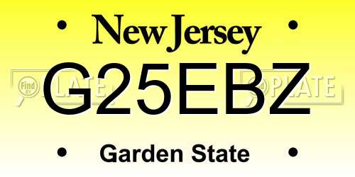 G25EBZ New Jersey License Plate
