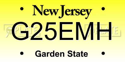 G25EMH New Jersey License Plate