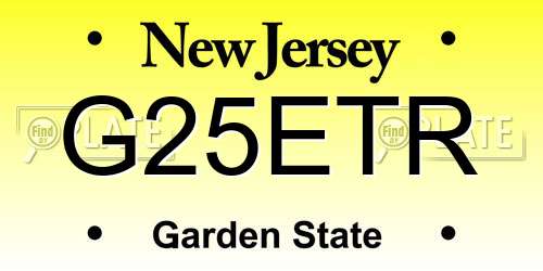 G25ETR New Jersey License Plate