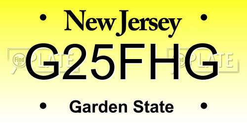 G25FHG New Jersey License Plate