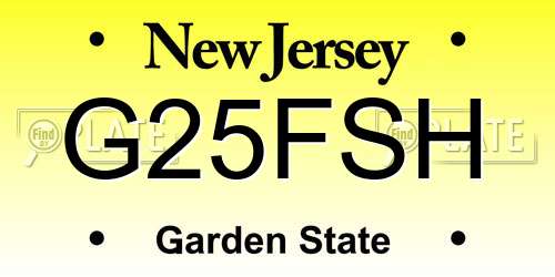 G25FSH New Jersey License Plate