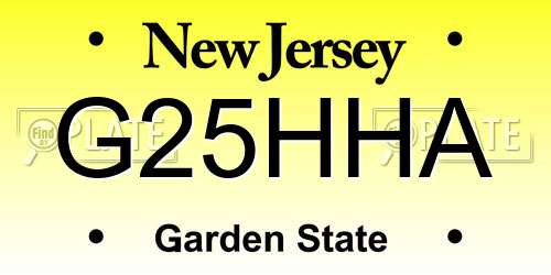 G25HHA New Jersey License Plate