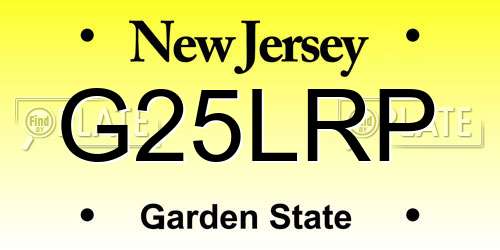 G25LRP New Jersey License Plate