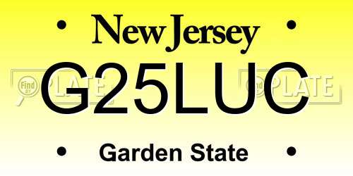 G25LUC New Jersey License Plate