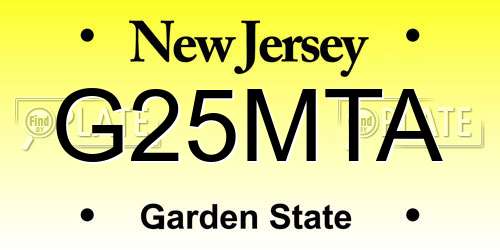 G25MTA New Jersey License Plate