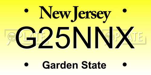 G25NNX New Jersey License Plate
