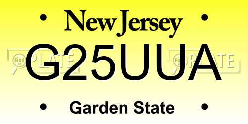 G25UUA New Jersey License Plate