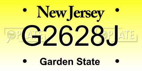 G2628J New Jersey License Plate
