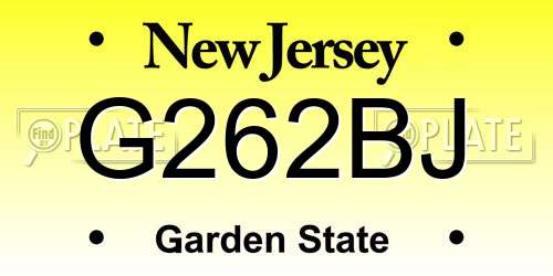 G262BJ New Jersey License Plate