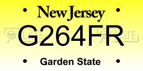 G264FR New Jersey License Plate
