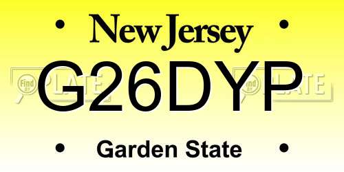 G26DYP New Jersey License Plate