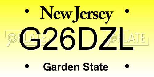 G26DZL New Jersey License Plate