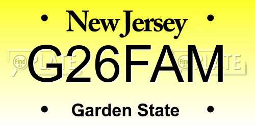 G26FAM New Jersey License Plate