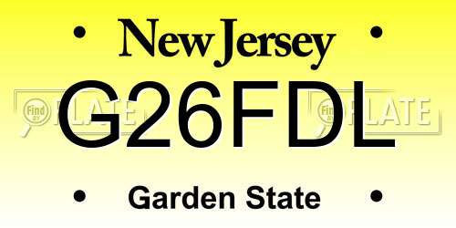 G26FDL New Jersey License Plate