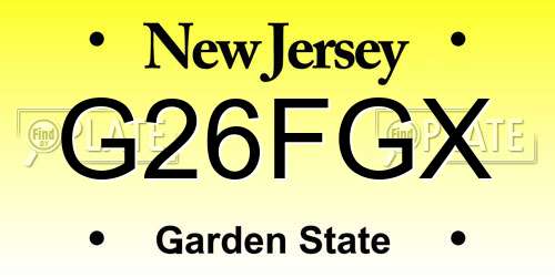 G26FGX New Jersey License Plate