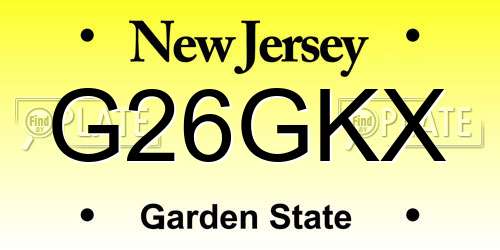 G26GKX New Jersey License Plate