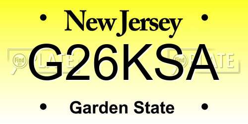 G26KSA New Jersey License Plate