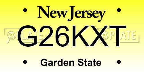G26KXT New Jersey License Plate