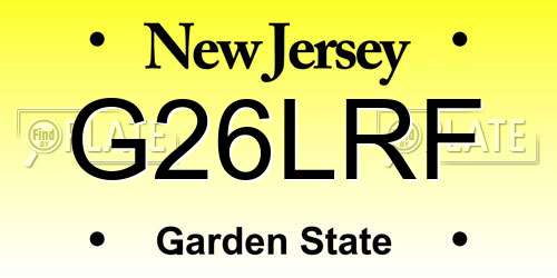 G26LRF New Jersey License Plate
