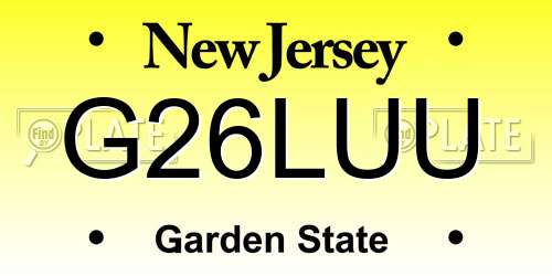 G26LUU New Jersey License Plate