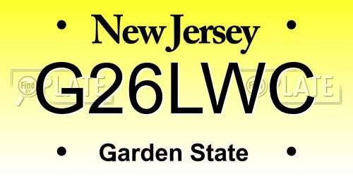 G26LWC New Jersey License Plate