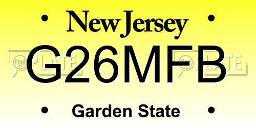 G26MFB New Jersey License Plate