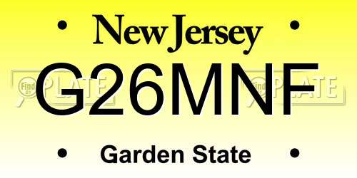 G26MNF New Jersey License Plate