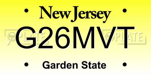 G26MVT New Jersey License Plate