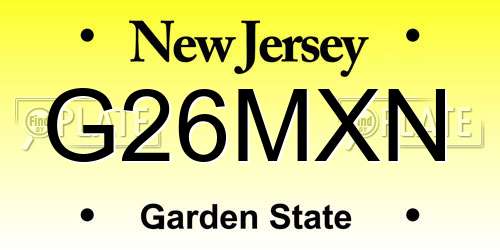G26MXN New Jersey License Plate