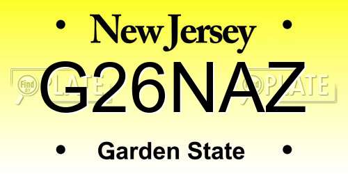 G26NAZ New Jersey License Plate