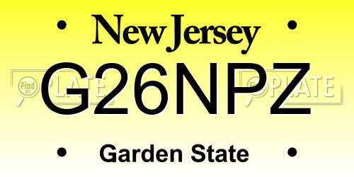 G26NPZ New Jersey License Plate