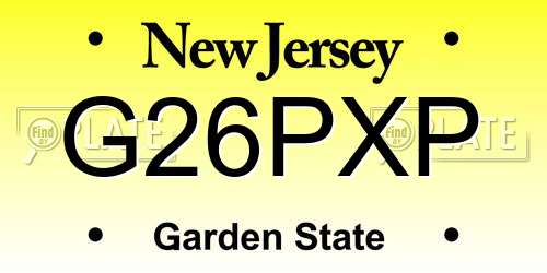 G26PXP New Jersey License Plate