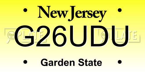 G26UDU New Jersey License Plate