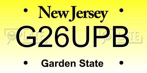 G26UPB New Jersey License Plate