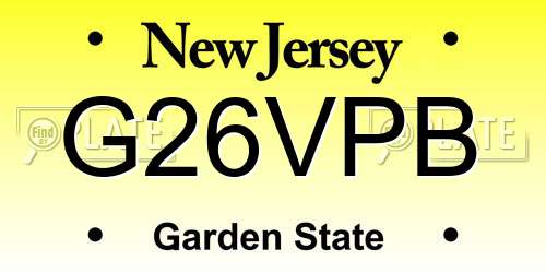 G26VPB New Jersey License Plate