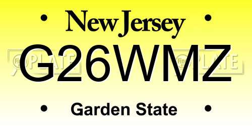 G26WMZ New Jersey License Plate