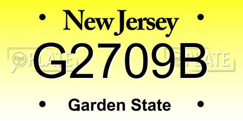 G2709B New Jersey License Plate