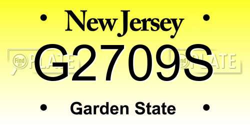 G2709S New Jersey License Plate