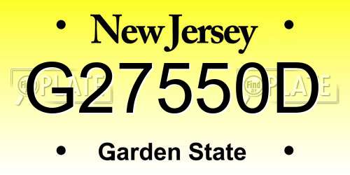 G27550D New Jersey License Plate