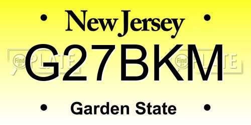G27BKM New Jersey License Plate
