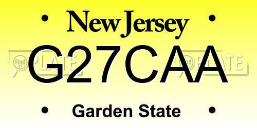 G27CAA New Jersey License Plate