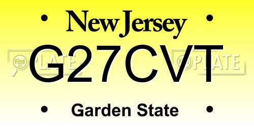 G27CVT New Jersey License Plate