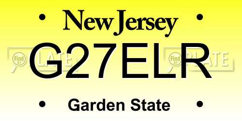 G27ELR New Jersey License Plate